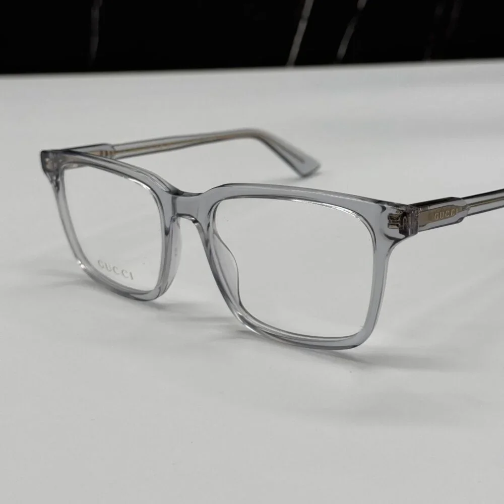 NEW GG1120O 005 GUCCI TRANSPARENT LIGHT BLUE MEN GUCCI EYEGLASSES